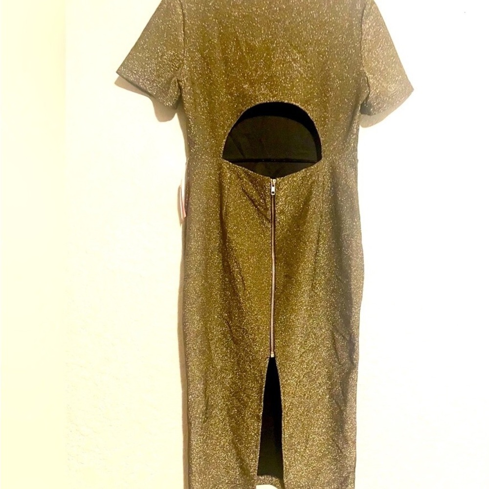 ASOS Metallic Gold Backless Dress